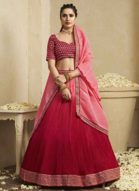 Red Colour Maaya Vol 3 Fancy Wear Exclusive Pure Chinon Lehenga Choli Collection 306